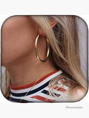 Lightweight Tube Hoop Earrings - 45mm Chunky Hoops